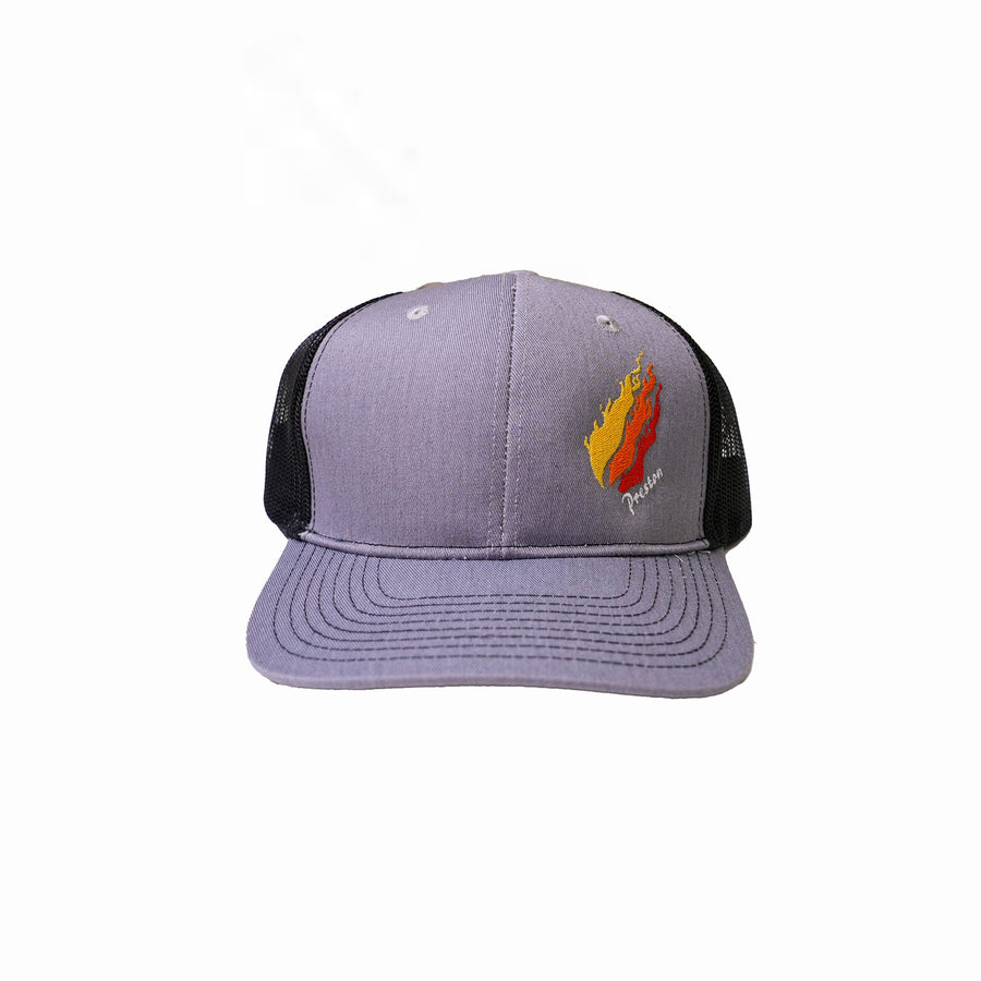 Gray Fire Flame Hat