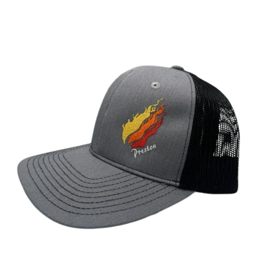 Gray Fire Flame Hat